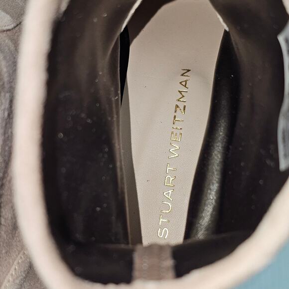 NEW Stuart Weitzman Grace Sock Ankle Bootie Womens 8.5 Cashmere Suede Block Heel - Picture 11 of 14
